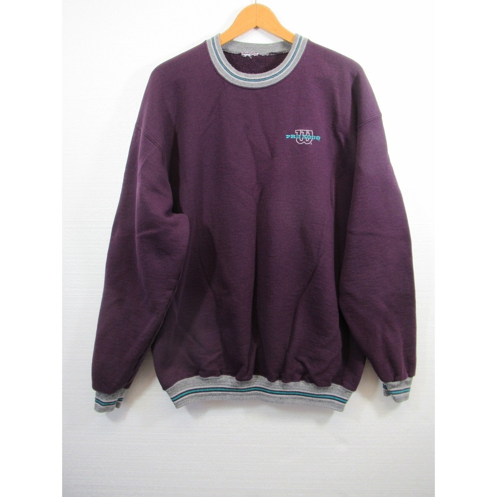 Vintage 90s Wilson Pro 5000 Embroidered Crewneck Sweatshirt Men 50" Chest Purple - Picture 1 of 5